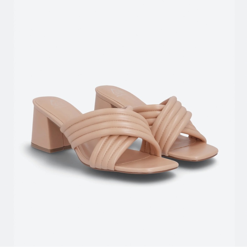 Elegant Nude Block Heel Sandals